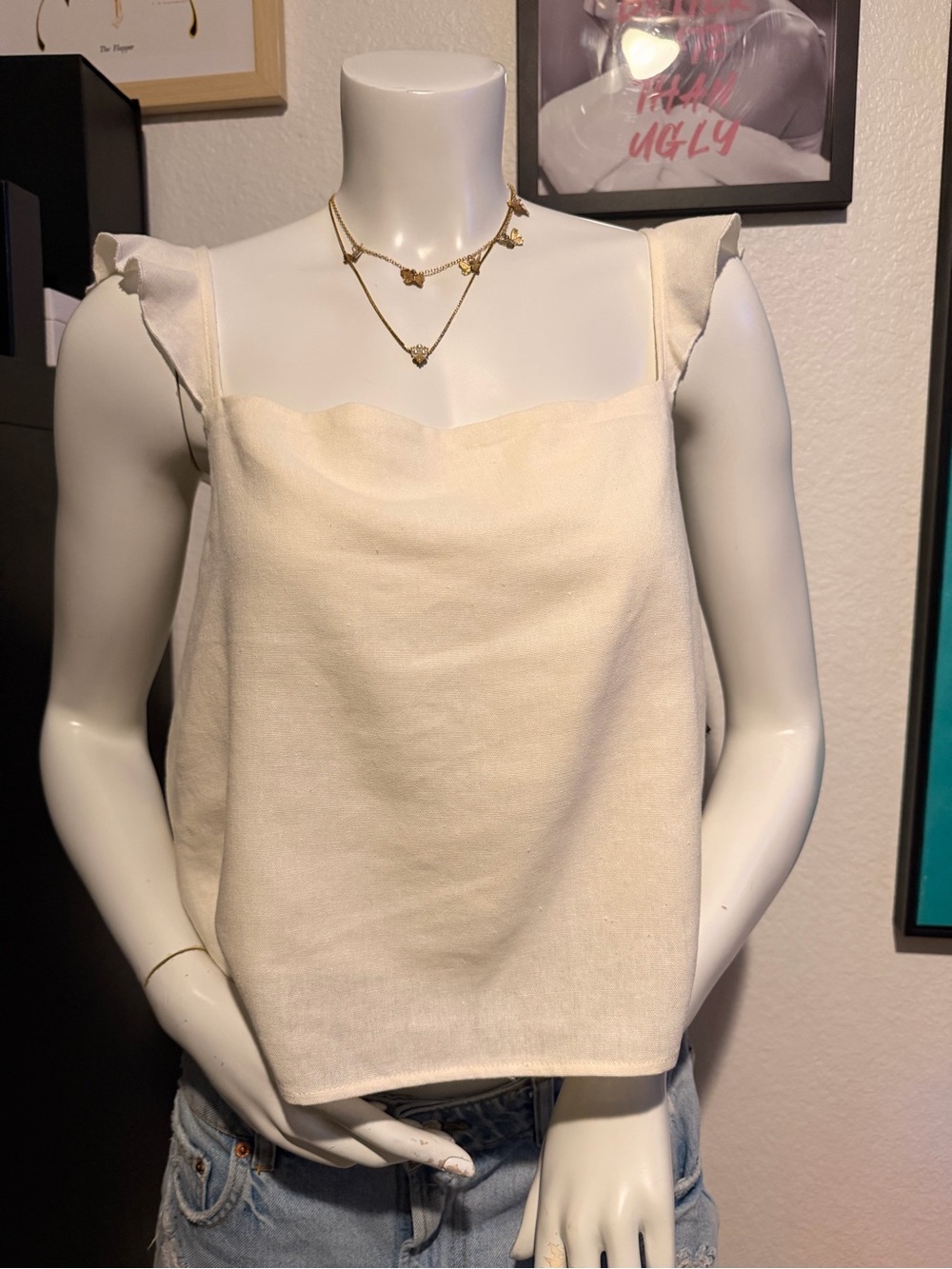 Rolla’s Cream Linen Top